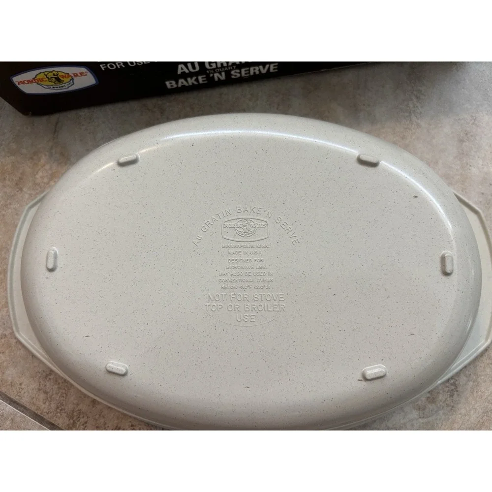 Vintage Nordic Ware Gemstone Au Gratin Bake N Serve 1.5 Qt 63404 Box Made in USA